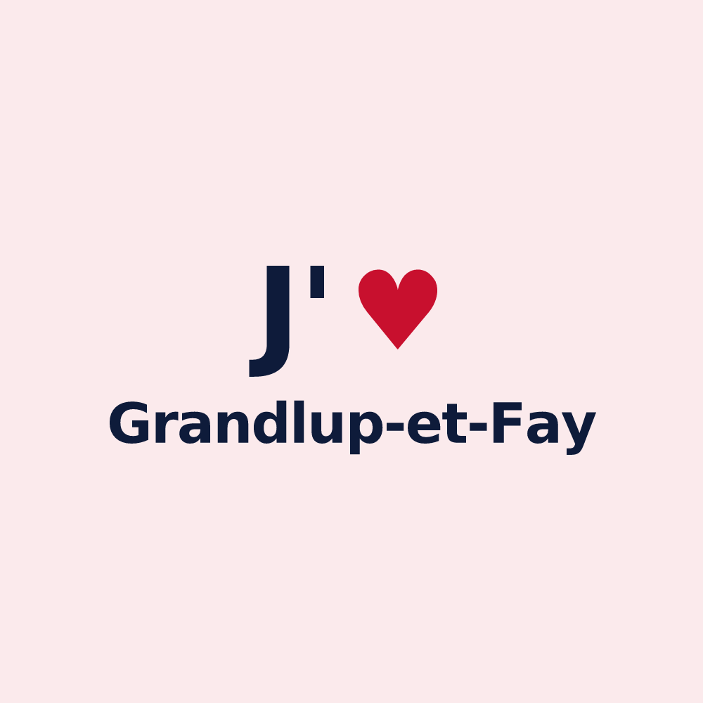Magnet personnalisé Grandlup-et-Fay — design J'aime Grandlup-et-Fay
