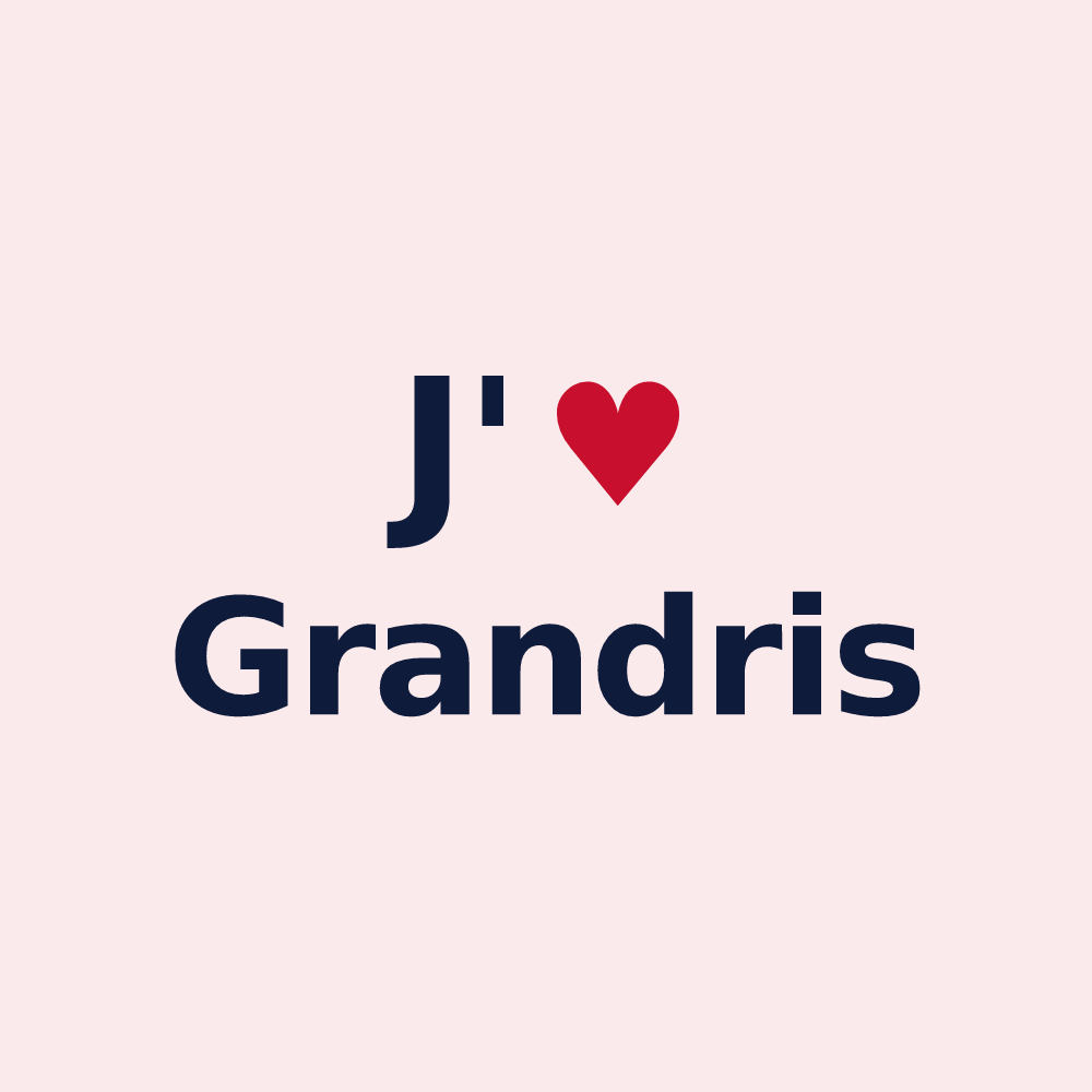 Magnet personnalisé Grandris — design J'aime Grandris