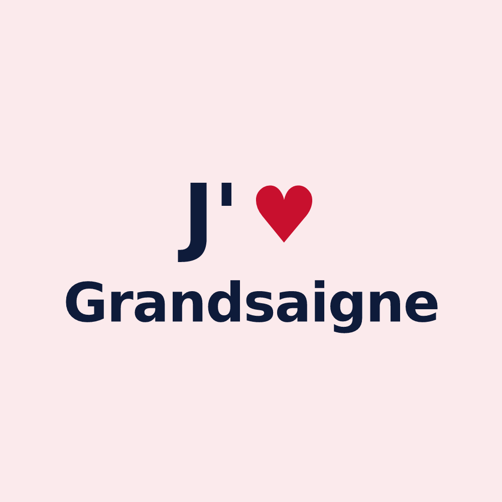 Magnet personnalisé Grandsaigne — design J'aime Grandsaigne