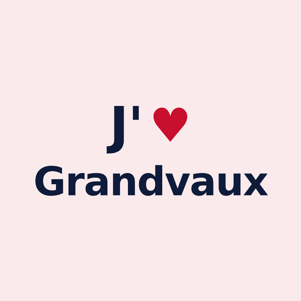 Magnet personnalisé Grandvaux — design « J'aime Grandvaux » imprimé sur le magnet