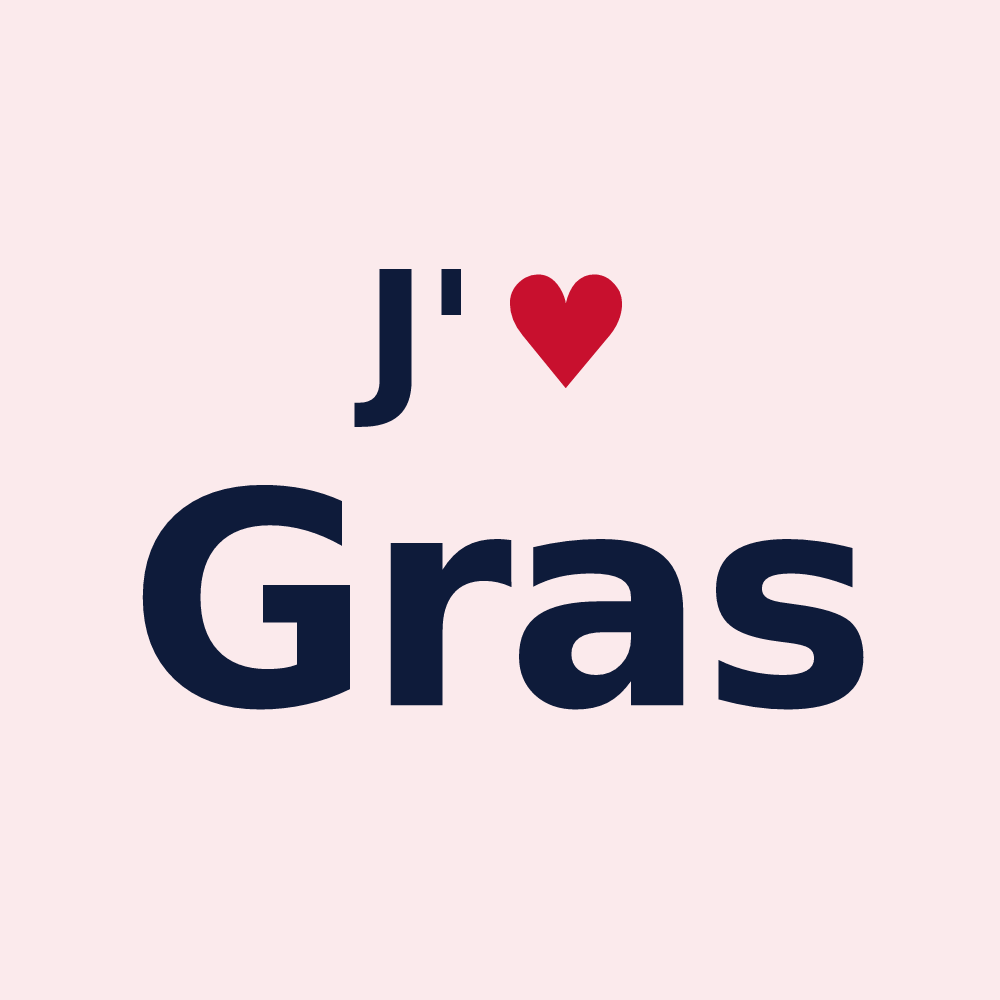Magnet personnalisé Gras — design « J'aime Gras » imprimé sur le magnet