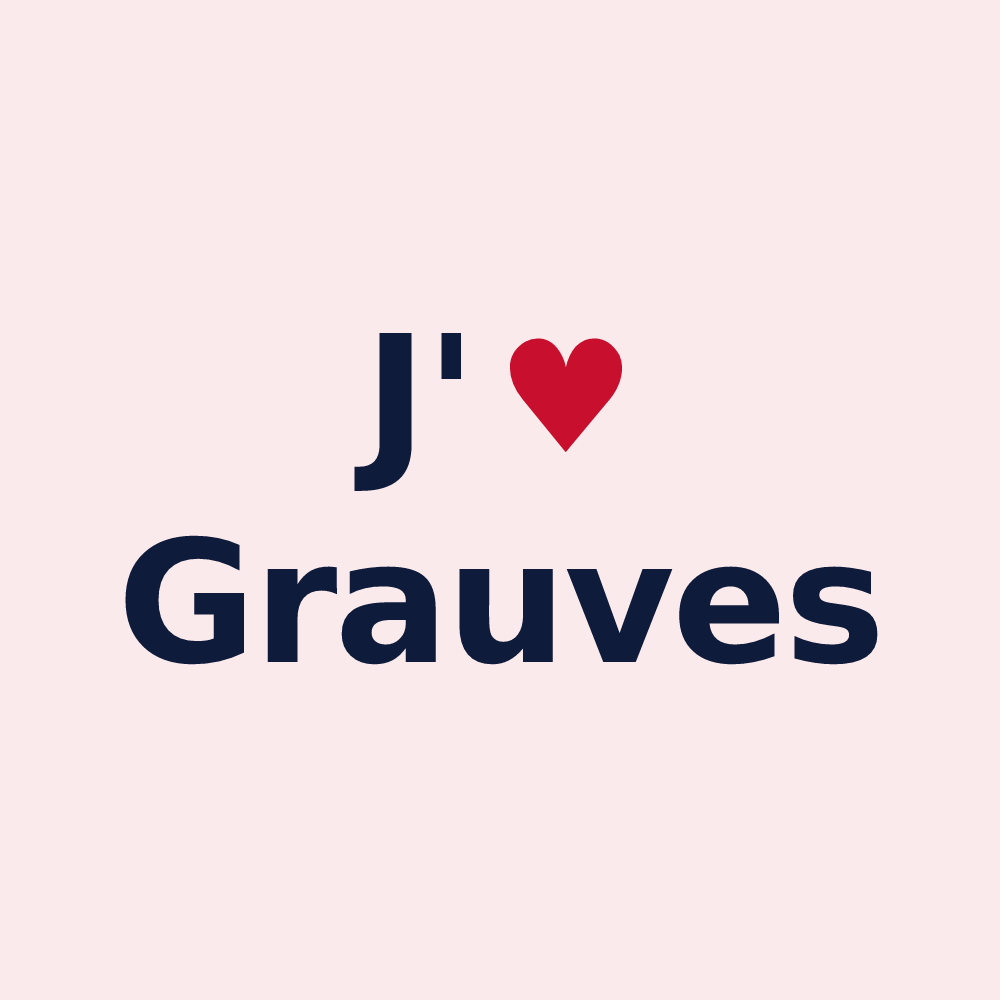 Magnet personnalisé Grauves — design J'aime Grauves