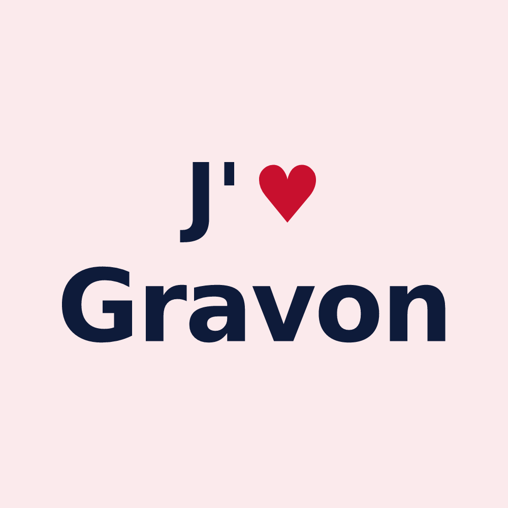 Magnet personnalisé Gravon — design J'aime Gravon