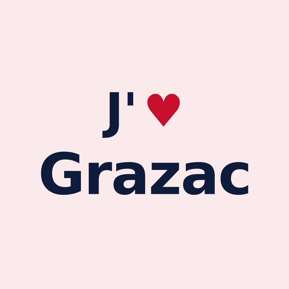 Magnet personnalisé Grazac — design J'aime Grazac