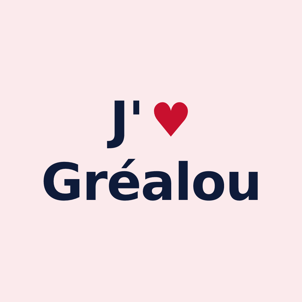 Magnet personnalisé Gréalou — design J'aime Gréalou