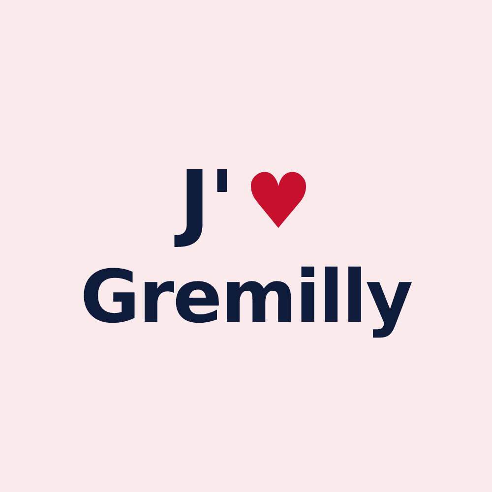Magnet personnalisé Gremilly — design J'aime Gremilly