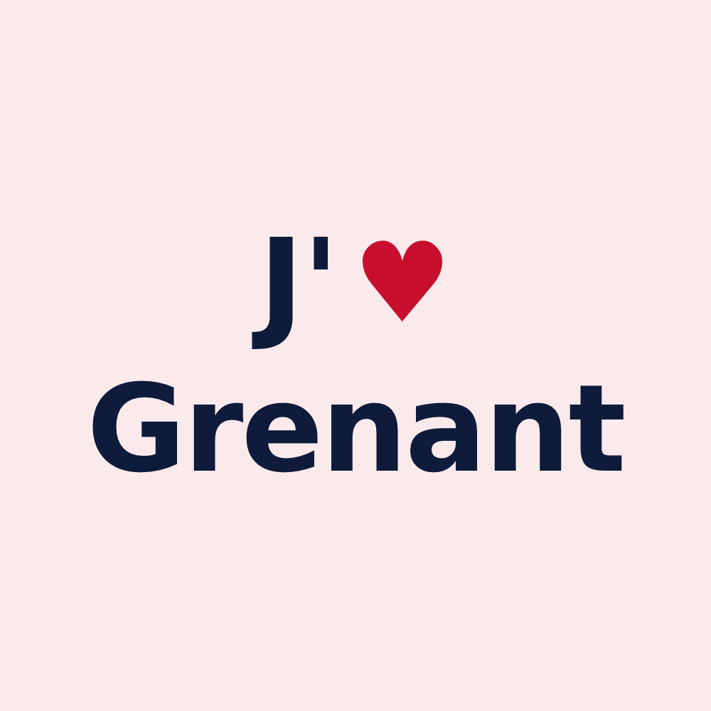 Magnet personnalisé Grenant — design « J'aime Grenant » imprimé sur le magnet