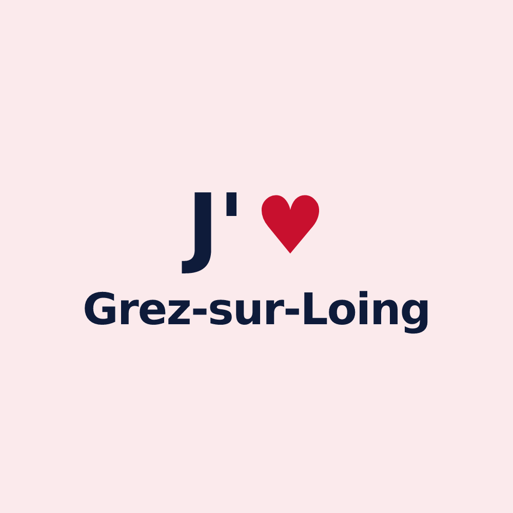 Magnet personnalisé Grez-sur-Loing — design J'aime Grez-sur-Loing