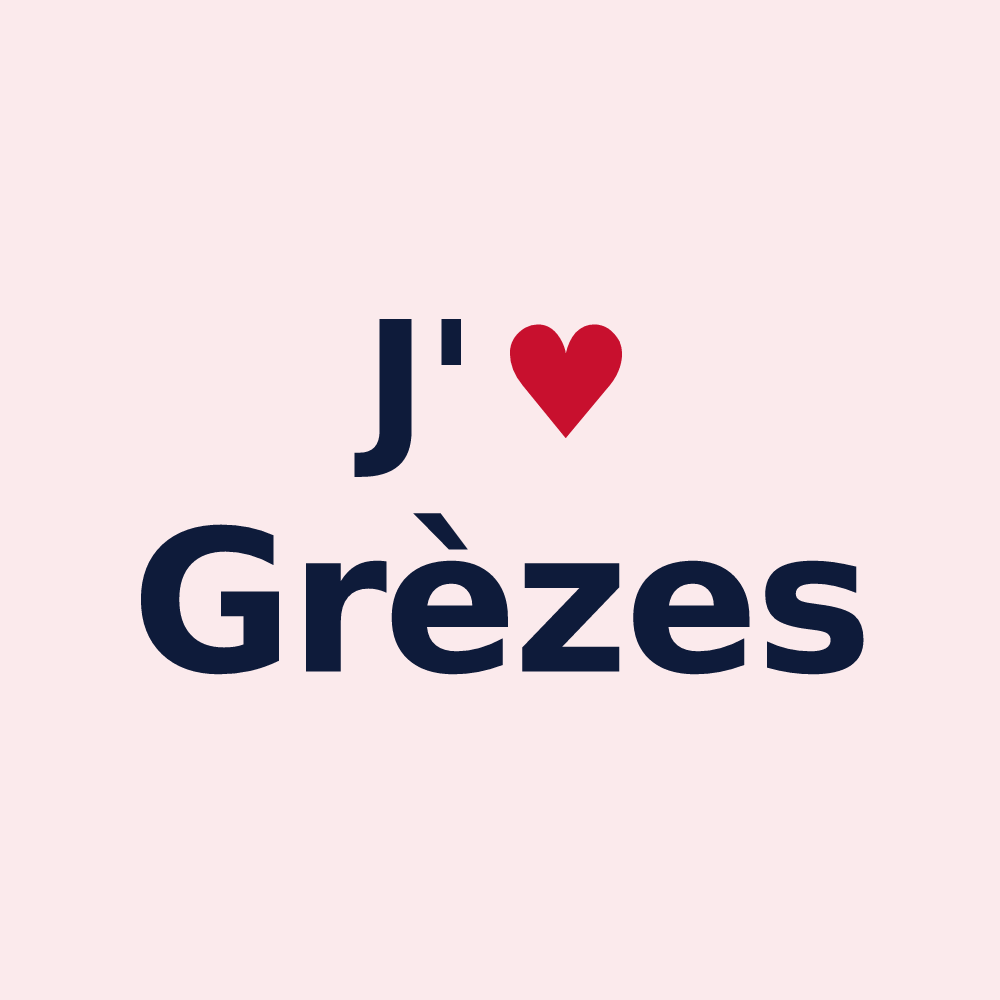 Magnet personnalisé Grèzes — design « J'aime Grèzes » imprimé sur le magnet