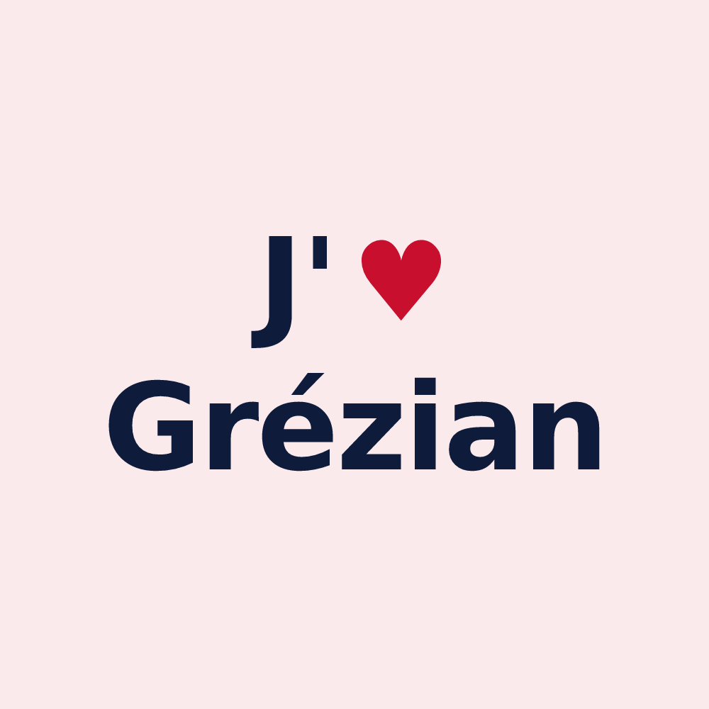 Magnet personnalisé Grézian — design J'aime Grézian