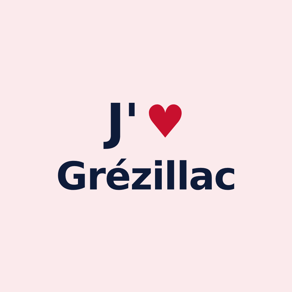 Magnet personnalisé Grézillac — design J'aime Grézillac