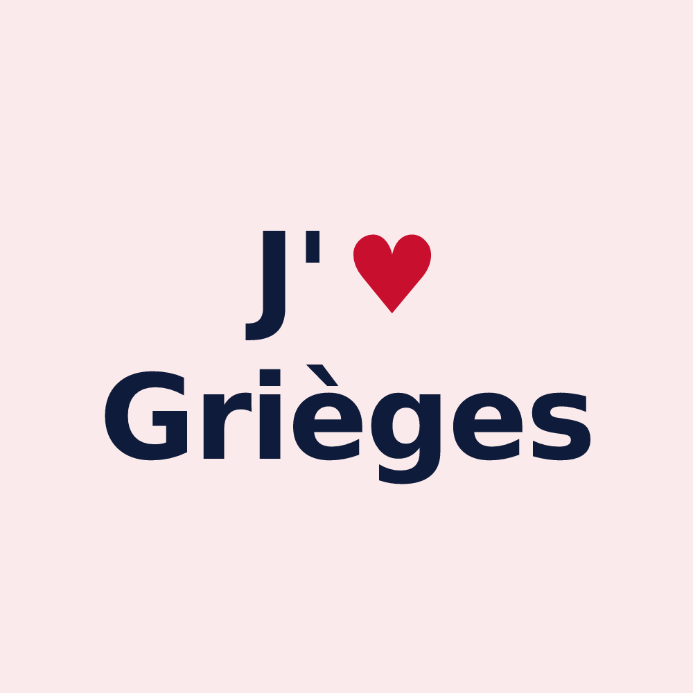Magnet personnalisé Grièges — design J'aime Grièges