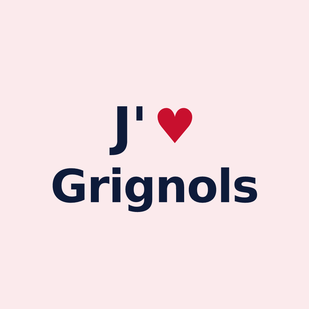 Magnet personnalisé Grignols — design J'aime Grignols