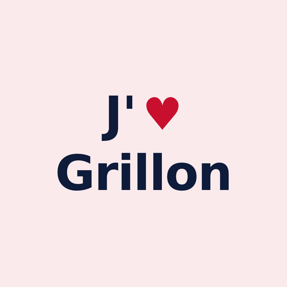 Magnet personnalisé Grillon — design « J'aime Grillon » imprimé sur le magnet