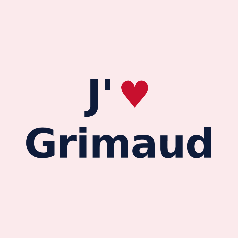 Magnet personnalisé Grimaud — design J'aime Grimaud