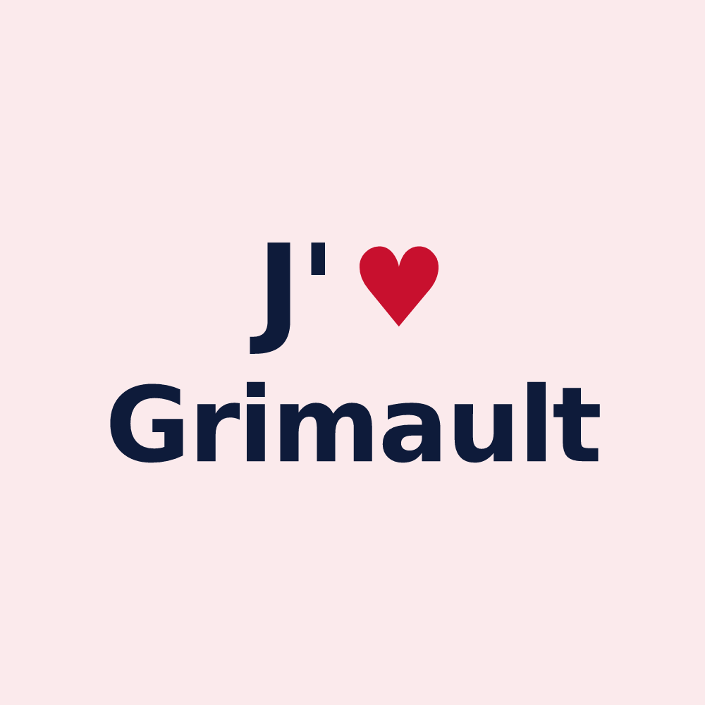 Magnet personnalisé Grimault — design J'aime Grimault