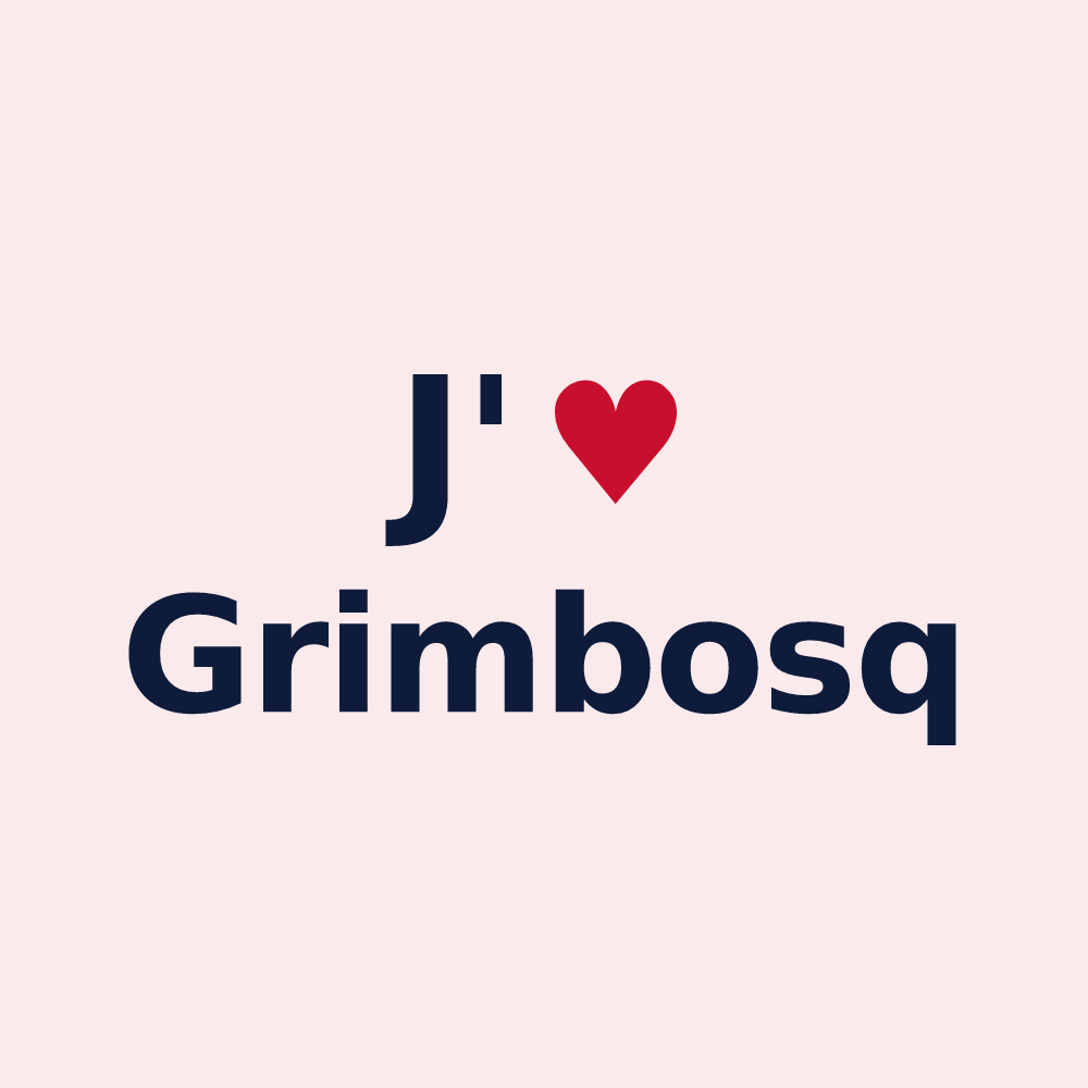 Magnet personnalisé Grimbosq — design « J'aime Grimbosq » imprimé sur le magnet