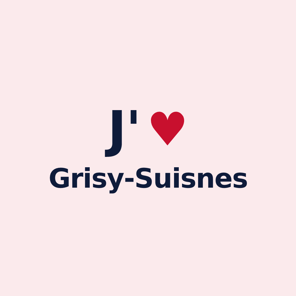 Magnet personnalisé Grisy-Suisnes — design J'aime Grisy-Suisnes