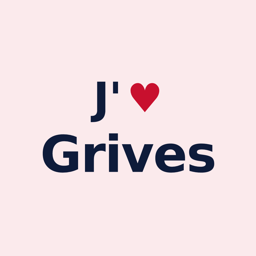 Magnet personnalisé Grives — design J'aime Grives