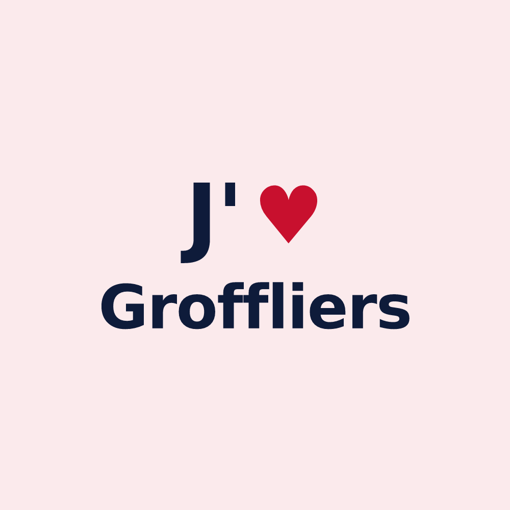 Magnet personnalisé Groffliers — design « J'aime Groffliers » imprimé sur le magnet