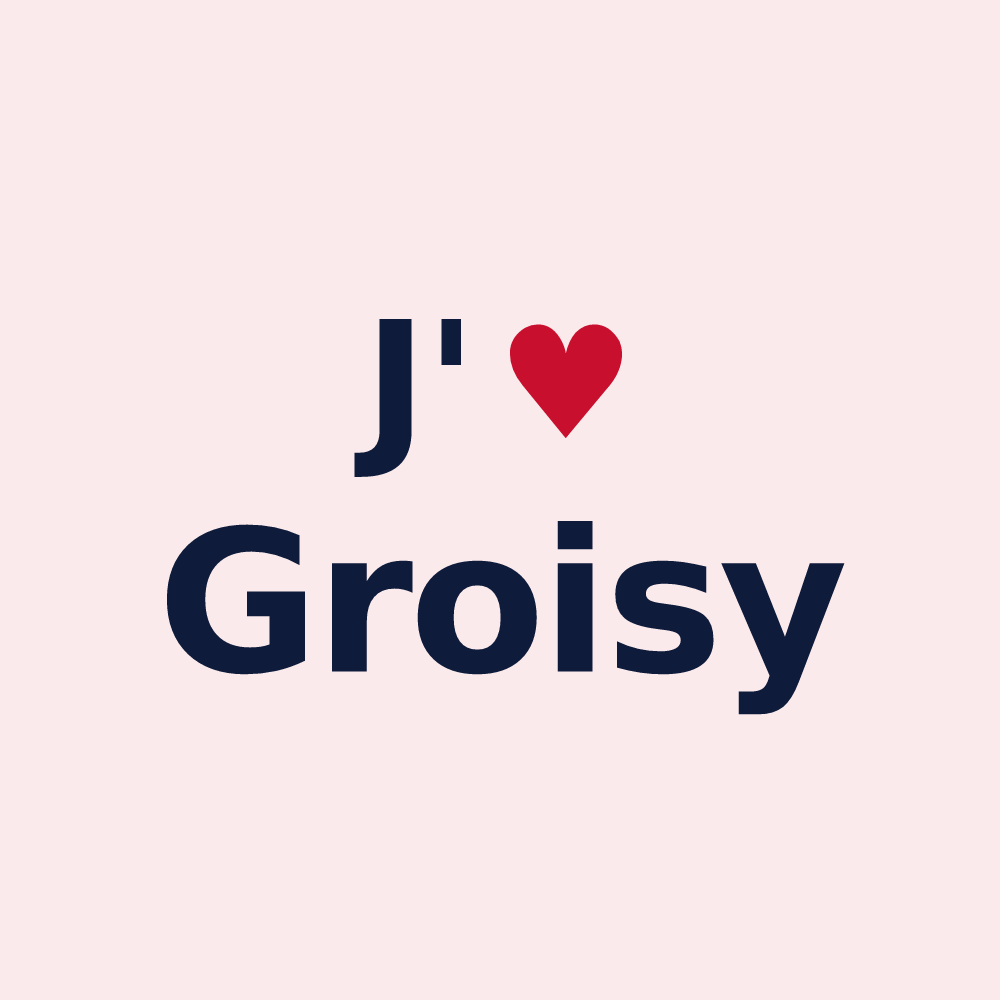 Magnet personnalisé Groisy — design J'aime Groisy