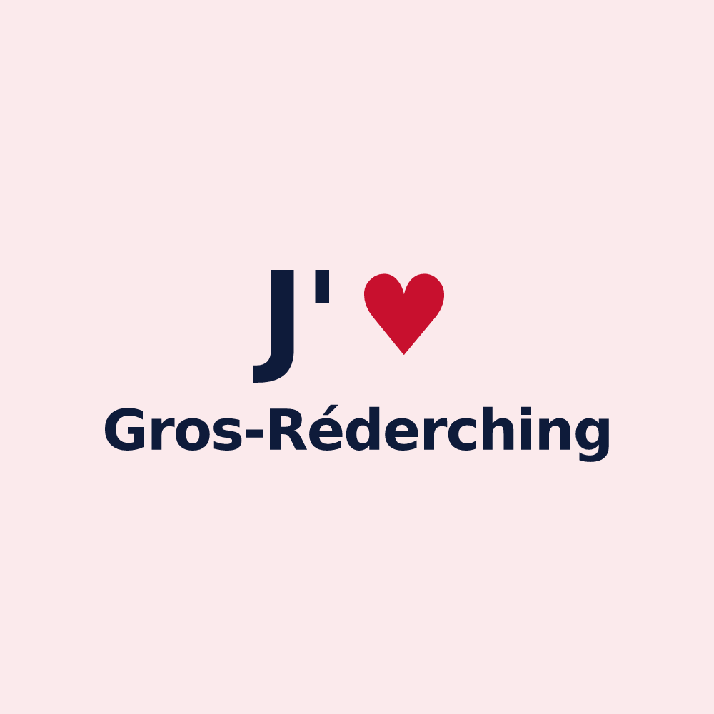Magnet personnalisé Gros-Réderching — design J'aime Gros-Réderching