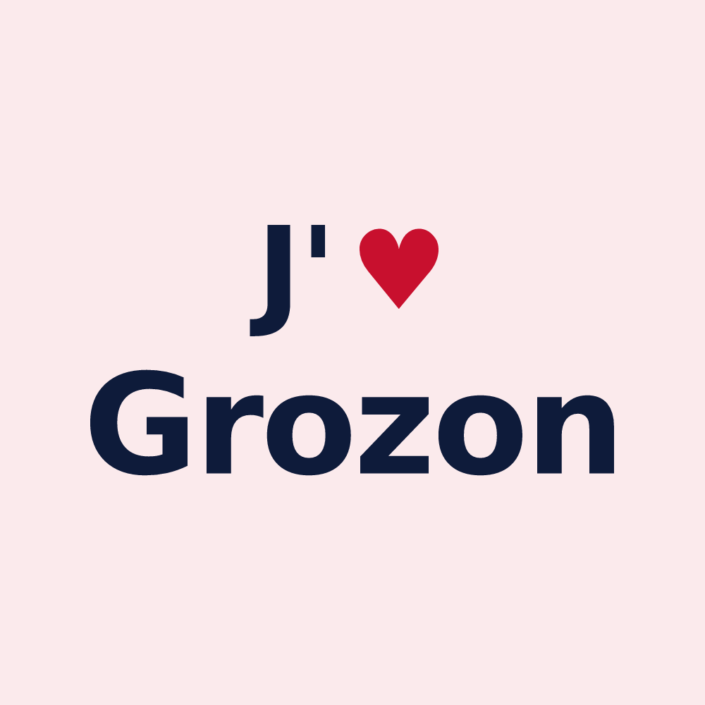 Magnet personnalisé Grozon — design J'aime Grozon