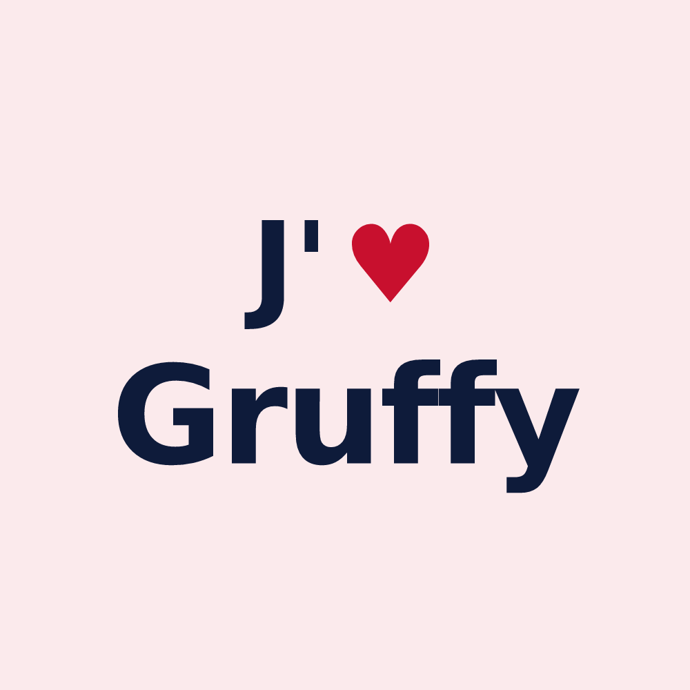 Magnet personnalisé Gruffy — design J'aime Gruffy