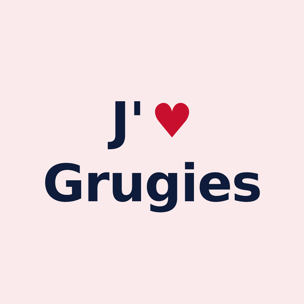 Magnet personnalisé Grugies — design J'aime Grugies