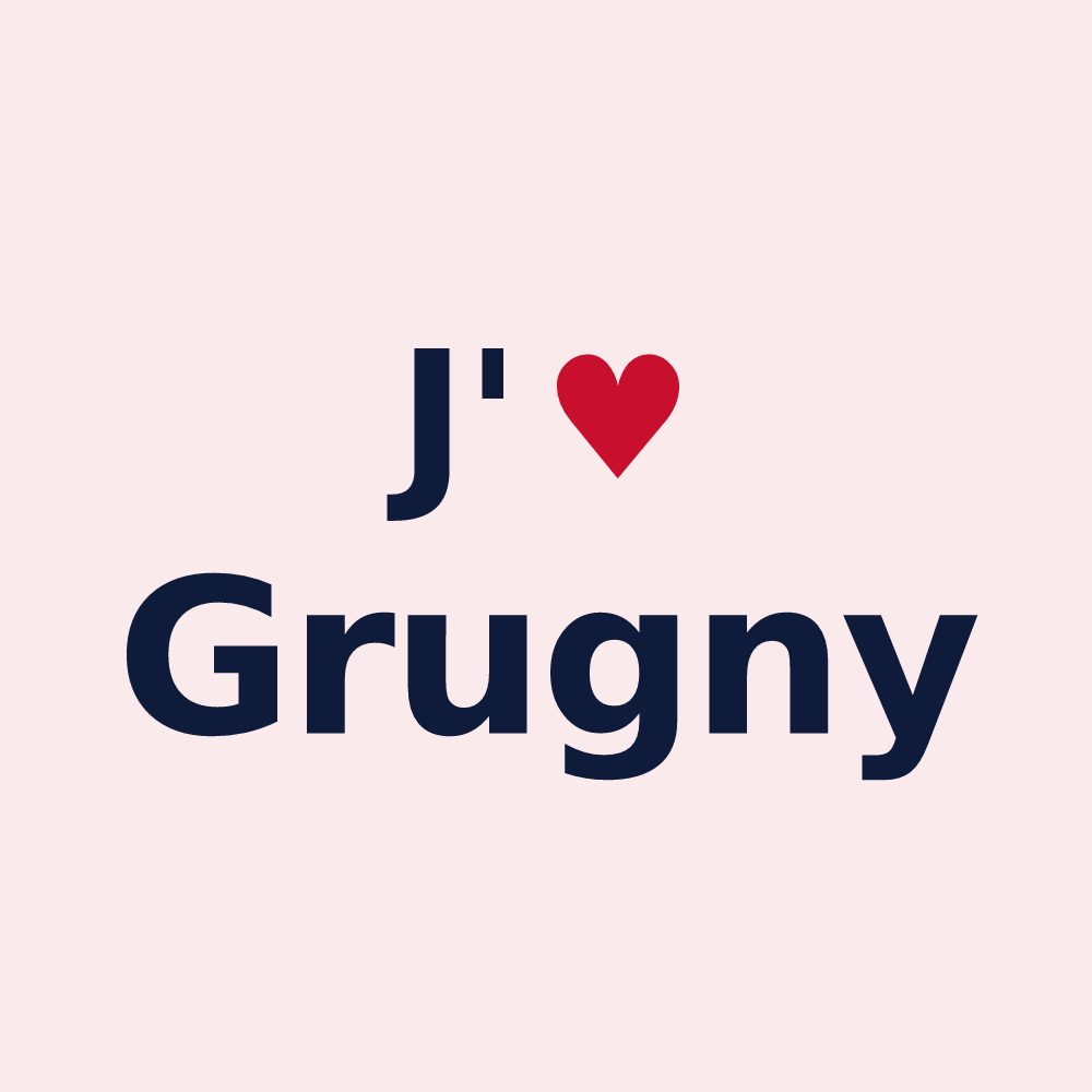 Magnet personnalisé Grugny — design J'aime Grugny