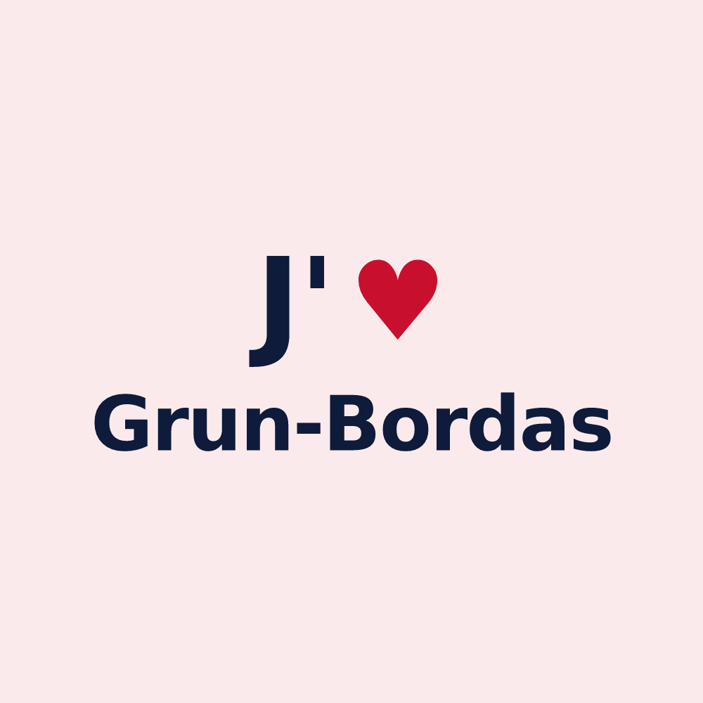 Magnet personnalisé Grun-Bordas — design J'aime Grun-Bordas