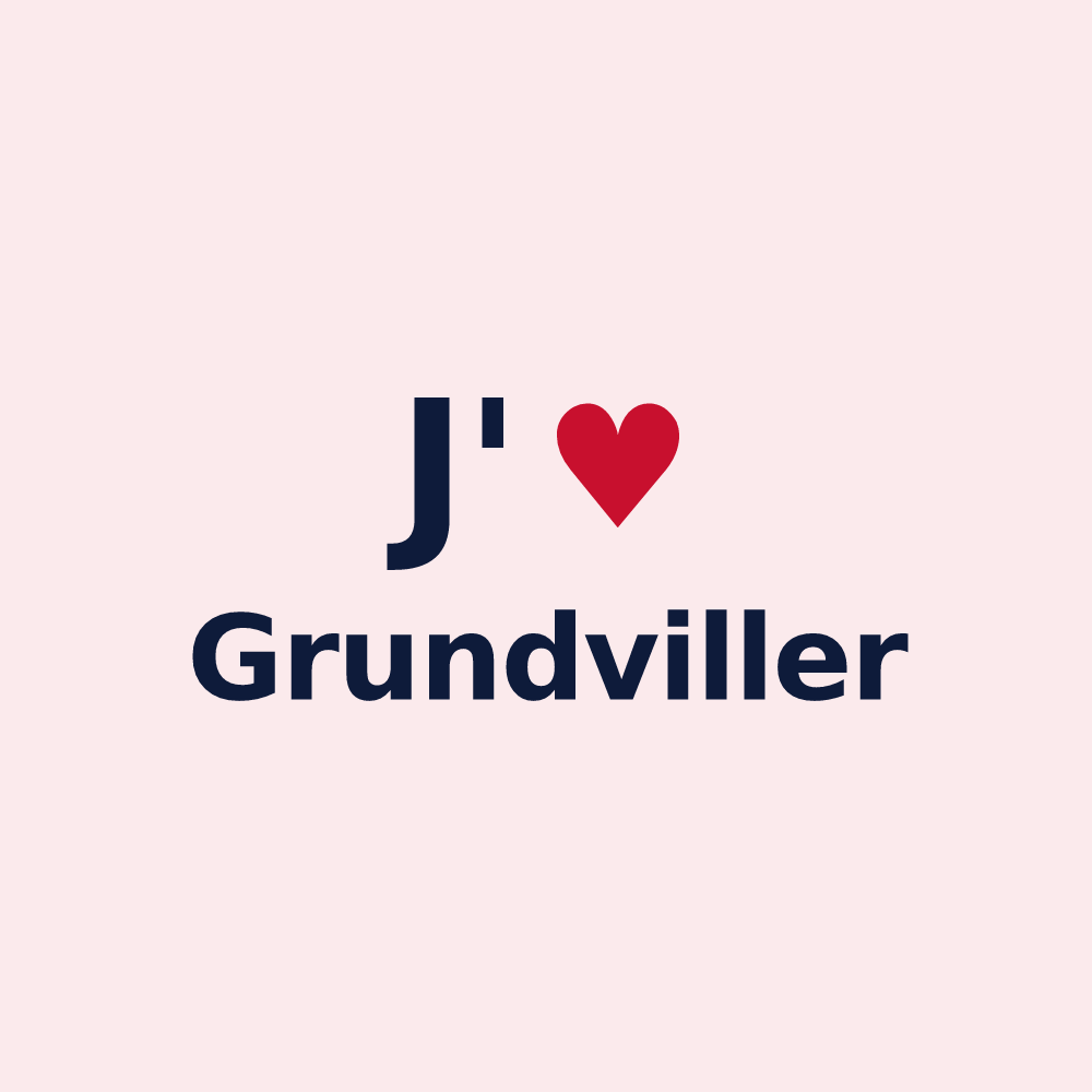 Magnet personnalisé Grundviller — design J'aime Grundviller