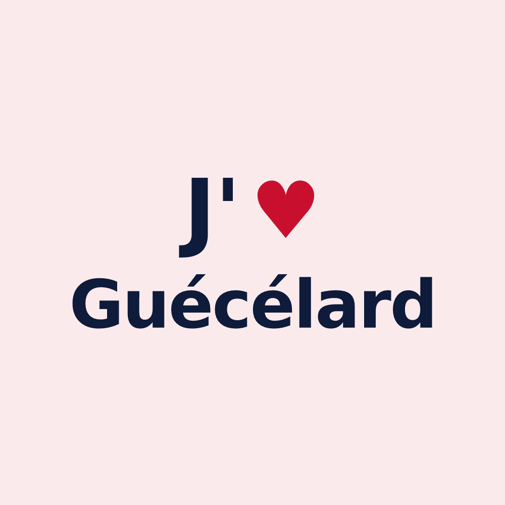 Magnet personnalisé Guécélard — design J'aime Guécélard