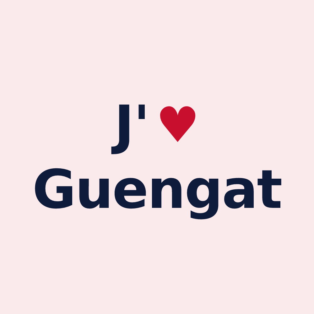 Magnet personnalisé Guengat — design « J'aime Guengat » imprimé sur le magnet