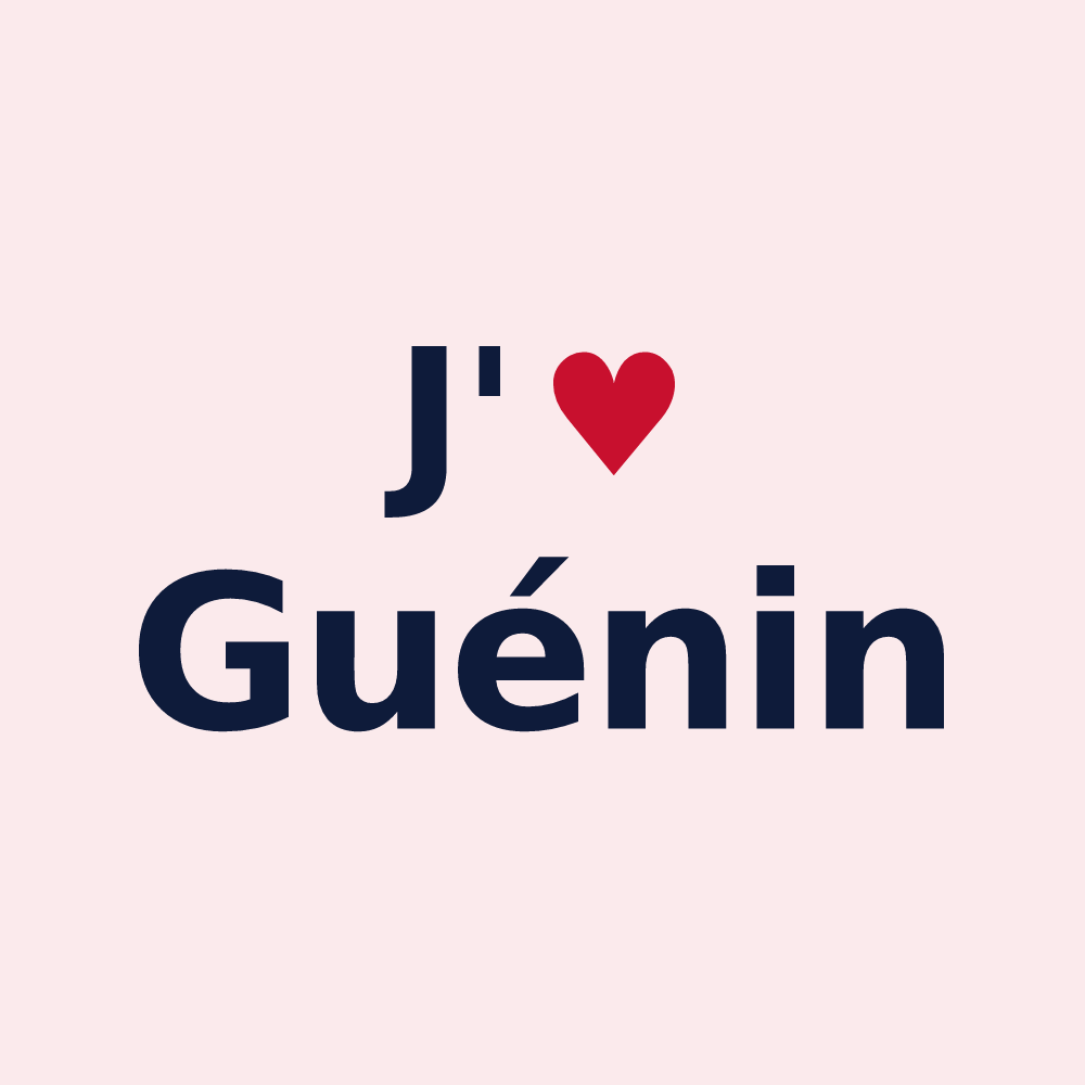 Magnet personnalisé Guénin — design J'aime Guénin
