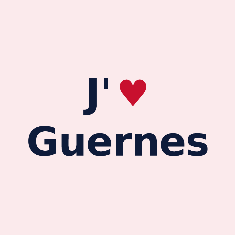 Magnet personnalisé Guernes — design J'aime Guernes