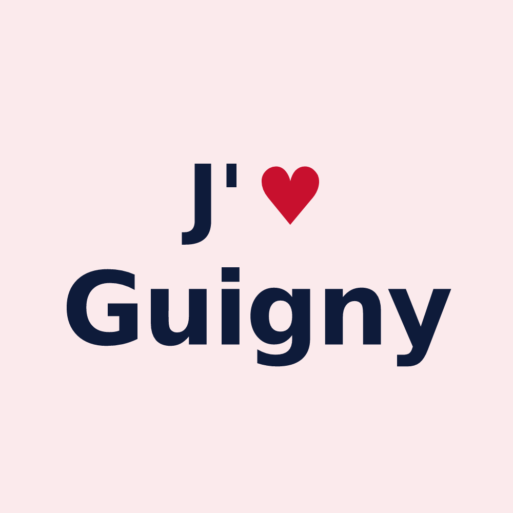 Magnet personnalisé Guigny — design J'aime Guigny