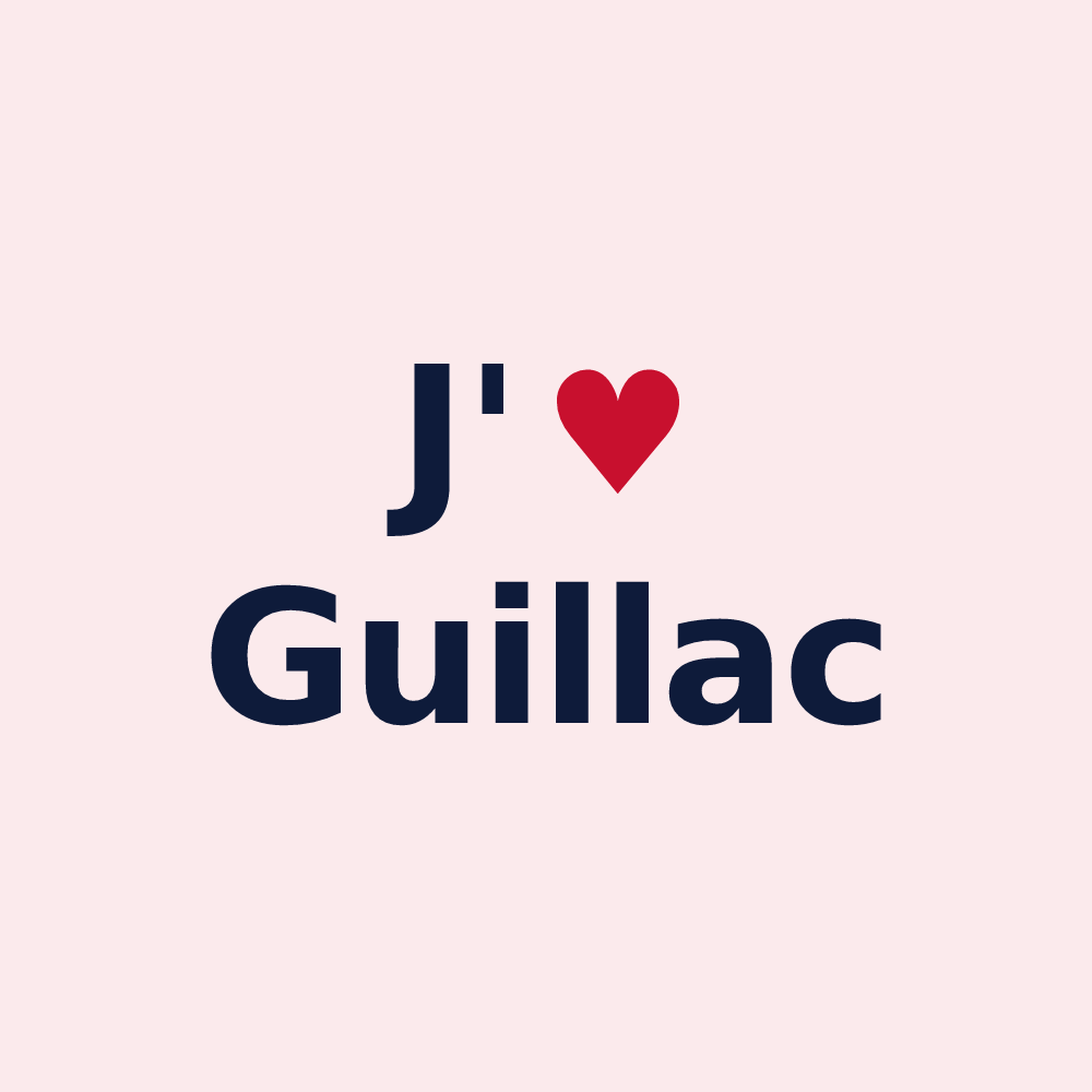 Magnet personnalisé Guillac — design J'aime Guillac