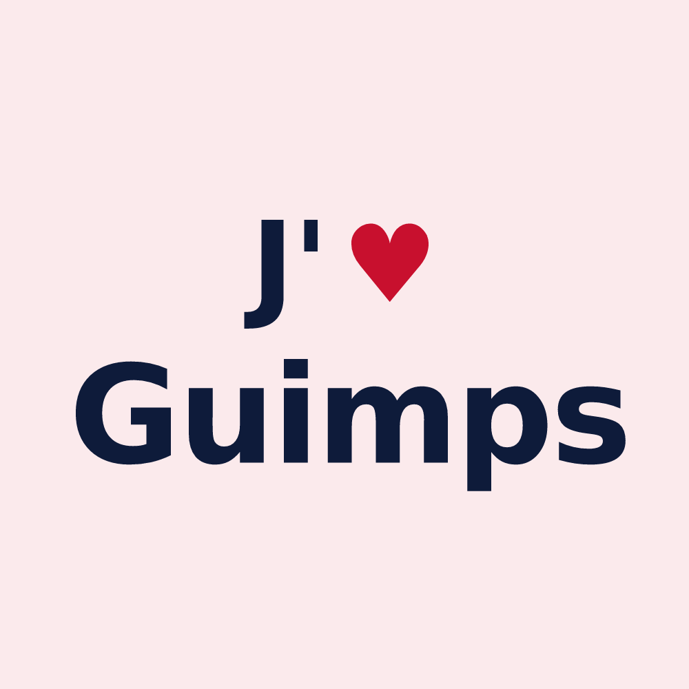 Magnet personnalisé Guimps — design « J'aime Guimps » imprimé sur le magnet