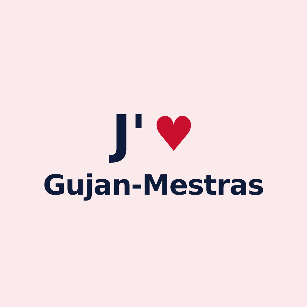 Magnet personnalisé Gujan-Mestras — design « J'aime Gujan-Mestras » imprimé sur le magnet