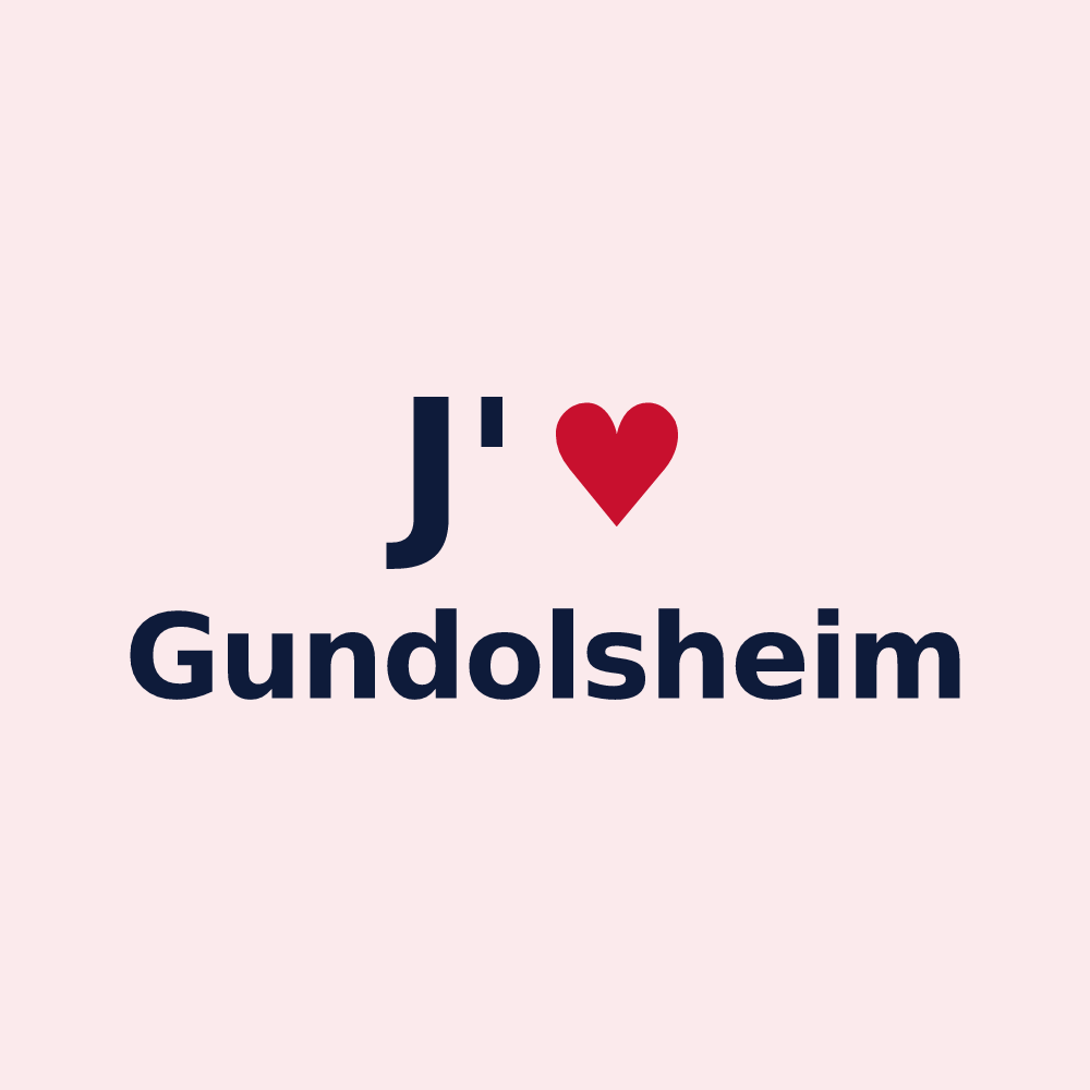 Magnet personnalisé Gundolsheim — design « J'aime Gundolsheim » imprimé sur le magnet