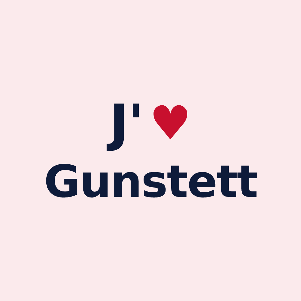 Magnet personnalisé Gunstett — design « J'aime Gunstett » imprimé sur le magnet