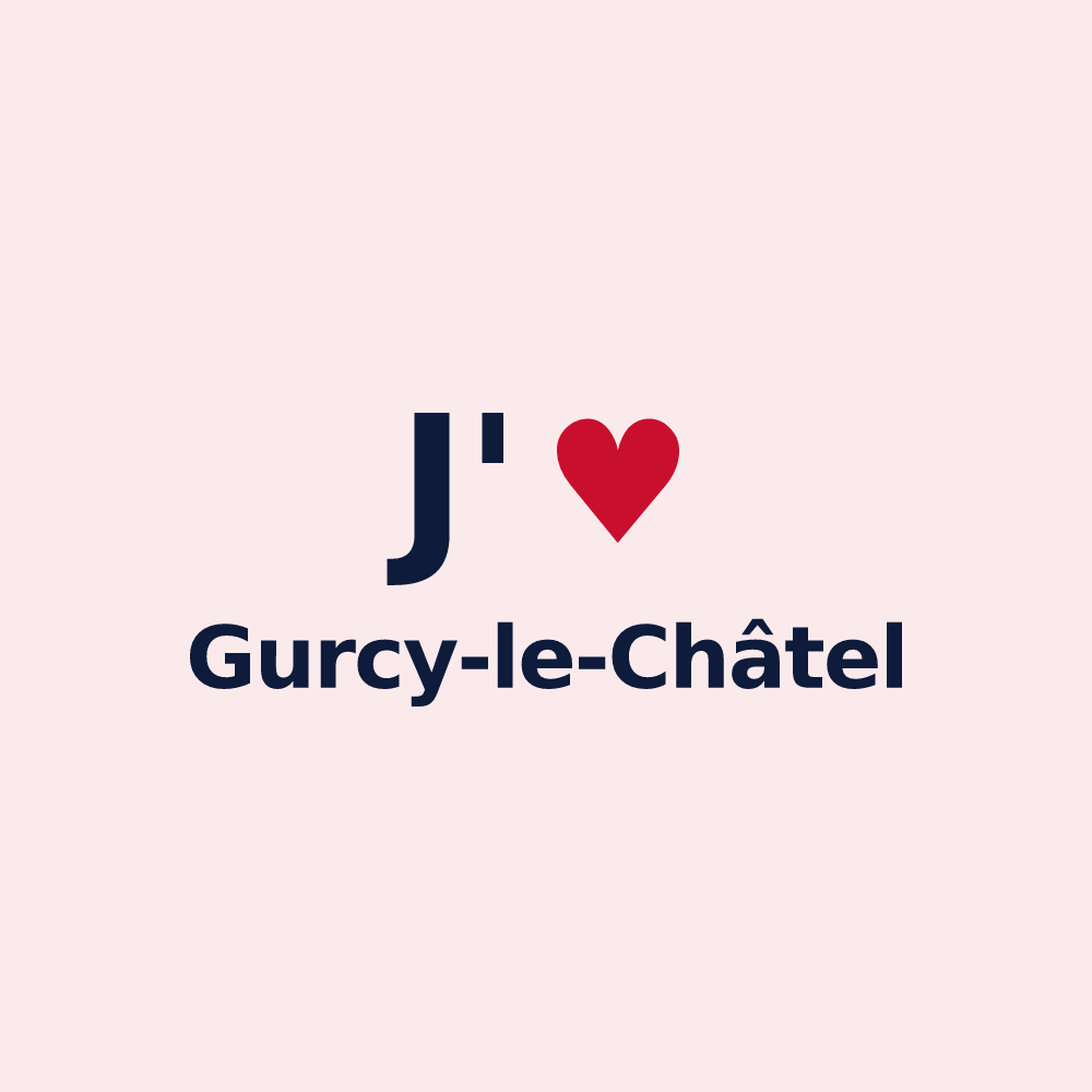Magnet personnalisé Gurcy-le-Châtel — design J'aime Gurcy-le-Châtel