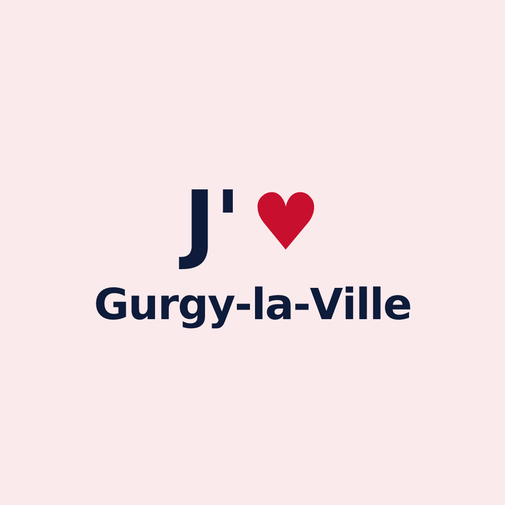 Magnet personnalisé Gurgy-la-Ville — design « J'aime Gurgy-la-Ville » imprimé sur le magnet