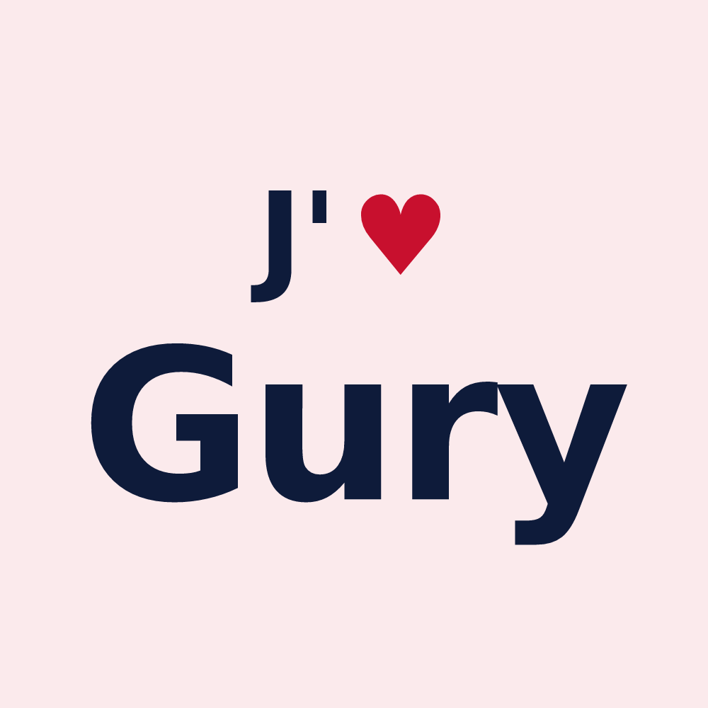 Magnet personnalisé Gury — design J'aime Gury
