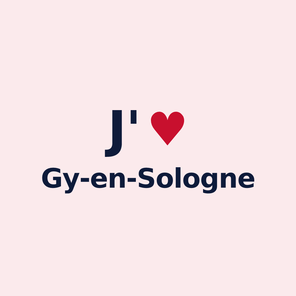 Magnet personnalisé Gy-en-Sologne — design J'aime Gy-en-Sologne
