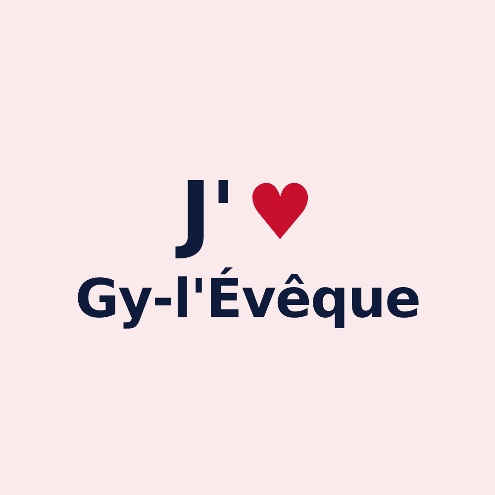 Magnet personnalisé Gy-l'Évêque — design « J'aime Gy-l'Évêque » imprimé sur le magnet