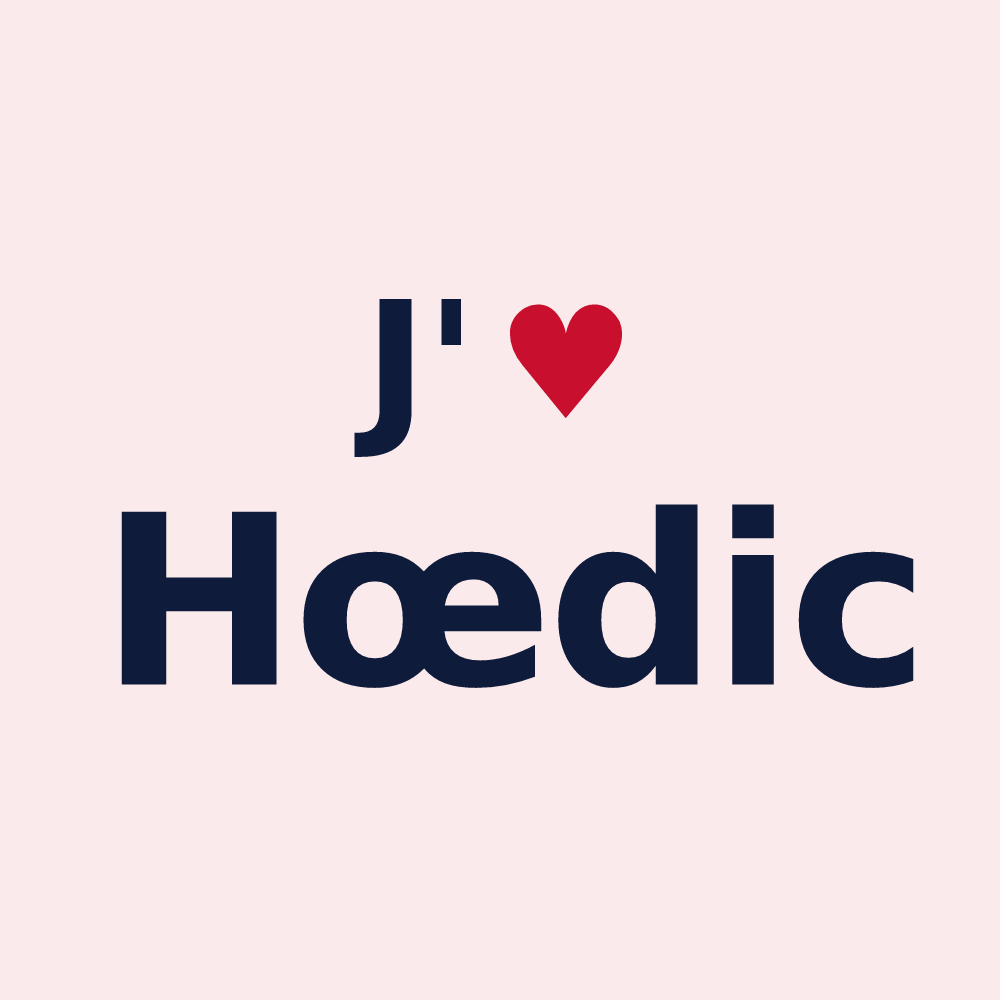 Magnet personnalisé Hœdic — design J'aime Hœdic