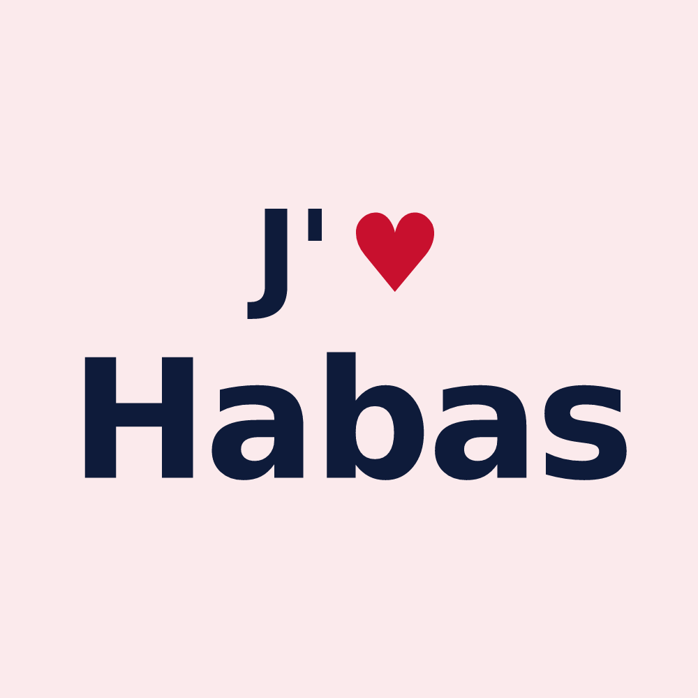 Magnet personnalisé Habas — design J'aime Habas