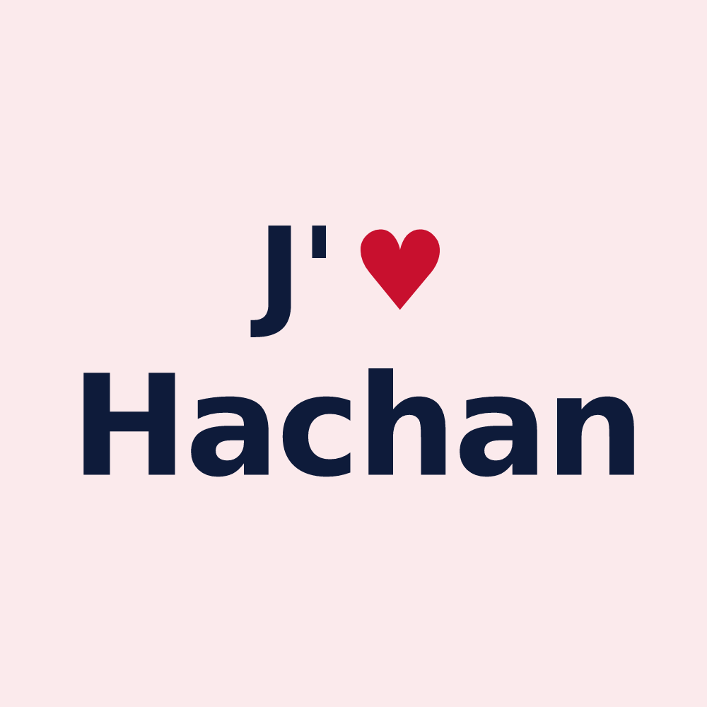 Magnet personnalisé Hachan — design « J'aime Hachan » imprimé sur le magnet
